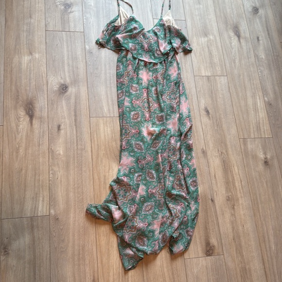 DAINTY HOOLIGAN Silk Boho Spaghetti Strap Paisley Print Maxi Dress - Picture 4 of 5